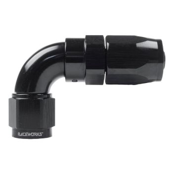 Raceworks Taper Hose End AN-6 90deg RWF-113-06BK