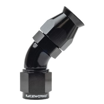 Raceworks PTFE Hose End AN-8 45deg RWF-202-08BK