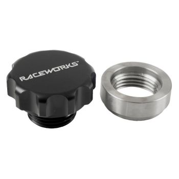 Raceworks Weld on Steel Diff Filler with Black Aluminium Male Cap 1in RWF-461-S-ABK