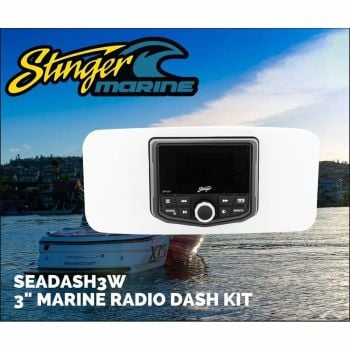 Stinger SEADASH3W Universal Marine 3" Radio Dash Kit-White