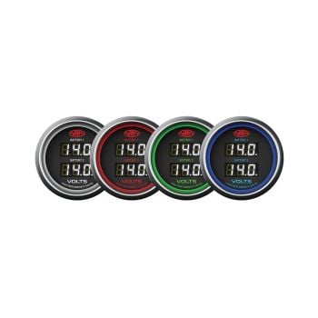 SAAS SG-DDVLT52B Dual Volt Digital Gauge 8v-18v 52mm Black Muscle Series