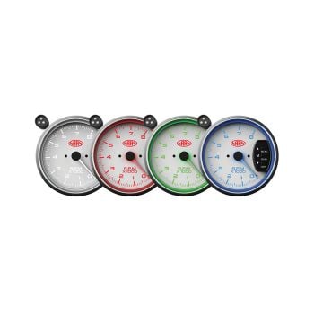 SAAS SG-TAC334W Tachometer 0-8K Shiftlite 3-3 4 White Muscle Series