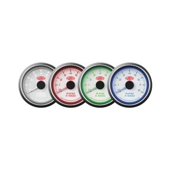 SAAS SG-TAC52W Tachometer 0-8K 52mm White Muscle Series