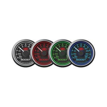 SAAS SG-TB52B1 Boost Gauge 30inHg-35PSI 52mm Black Muscle Series