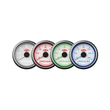 SAAS SG-VAC52W Vacuum Gauge 0-30inHg 52mm White Muscle Series