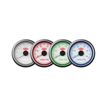 SAAS SG-VLT52W Volt Gauge 8v-18v 52mm White Muscle Series