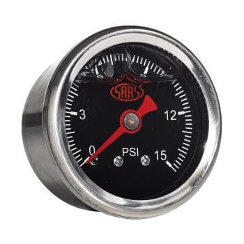 SAAS SG15B Fuel Press Gauge 15 PSI Liquid Filled 41mm Black