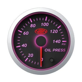 SAAS SG21230 Oil Press Gauge 0-140 PSI 52mm Black Street Series