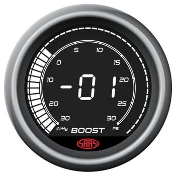 SAAS SG41211 Boost and Vacuum Gauge 30inHg-30psi 52mm Muscle Digital Series