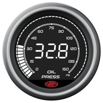 SAAS SG41230 Oil Pressure Gauge 0-150 psi 52mm Muscle Digital Series