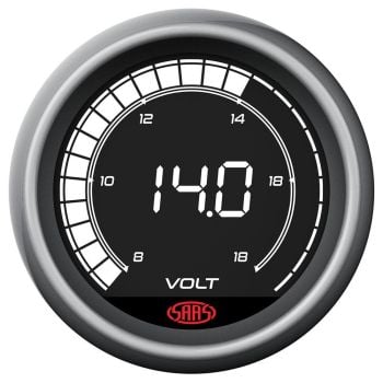 SAAS SG41250 Volt Gauge 8V-18V 52mm Muscle Digital Series