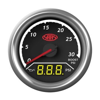 SAAS SG611230 Dual Gauge Boost 0-30 PSI Oil Pressure 140 PSI Trax Series