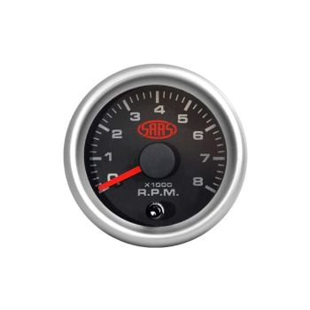 SAAS SGTAC52BS2 Tachometer Gauge 0-8K 52mm Black Muscle Series 2