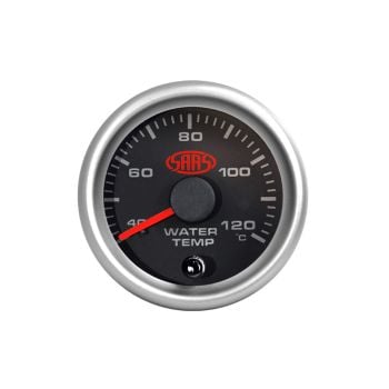 SAAS SGWT52BS2 Water Temp Gauge 40 -120 52mm Black Muscle Series 2