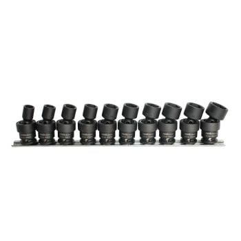 SP Tools Impact Socket Rail Set 3/8" Drive 6pt Metric Swivel 10pc SP20256