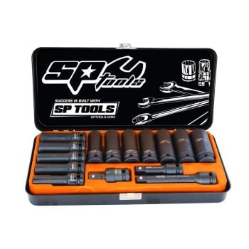 SP Tools Deep Impact Socket Set 1/2" Drive 6pt Metric 15pc SP20320