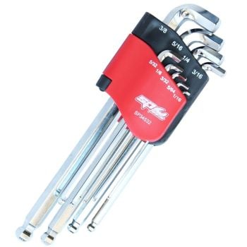 SP Tools Ball Drive Hex Key Set Stubby SAE Color Coded 9pc SP34532