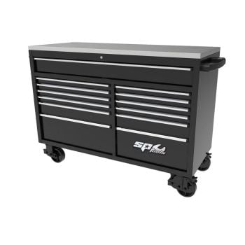 SP Tools USA Sumo Series Wide Roller Cabinet 59" 13 Drawer Black/Chrome SP44725