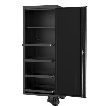 SP Tools USA Sumo Series Side Cabinet 27" 4 Roller Shelves & 1 Fixed Shelf Black/Chrome SP44880