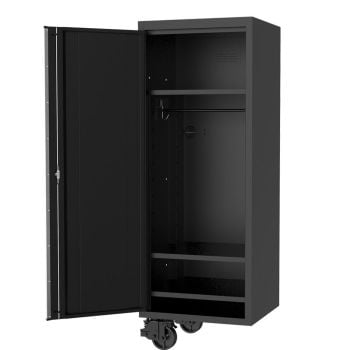 SP Tools USA Sumo Series Side Cabinet 27" 3 Fixed Shelves & Clothes Hang Rail Black/Chrome SP44885