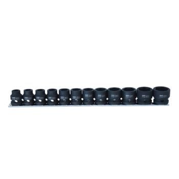 SP Tools Impact Socket Rail Set 1/2" Drive 6pt Metric Stubby 12pc SP20355