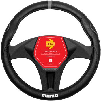 MOMO SWC014BG Supergrip Black & Grey Medium Steering Wheel Cover
