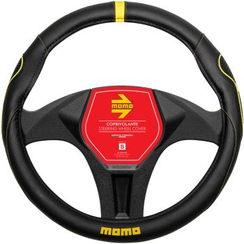 MOMO SWC014BYS Supergrip Black & Yellow Small Steering Wheel Cover