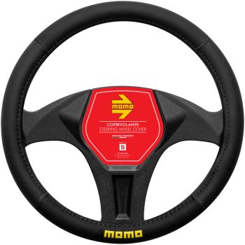 MOMO SWC0EASBKS Easy Black & Black Small Steering Wheel Cover