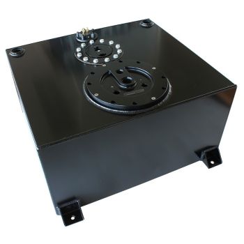 Aeroflow Alloy 57L Fuel Cell Flat Bottom Triple 40mm Pump Hanger & Sender Black