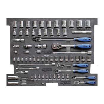 SP Tools Foam Tray Metric 70pc Sockets & Accessories Included SP50001