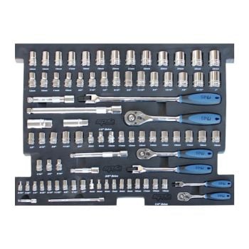 SP Tools Foam Tray Metric/SAE 81pc Sockets & Accessories Included SP50003