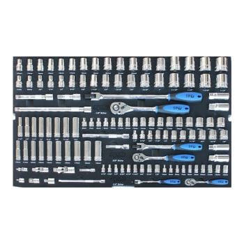 SP Tools Foam Tray Metric/SAE 122pc Sockets & Accessories Included SP50008