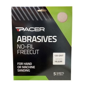 Pacer No-Fil Freecut Sandpaper 120 Grit 5Pk A23120-5