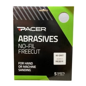 Pacer No-Fil Freecut Sandpaper 80 Grit 5Pk A2380-5