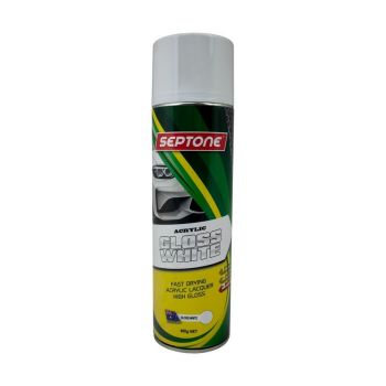 Septone Acrylic Paint Gloss White Aerosol 400g AAGW400
