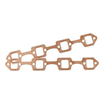 Aeroflow Rectangle Port Copper Embossed Exhaust Gaskets fits Small Block Ford Windsor AF1854-1404