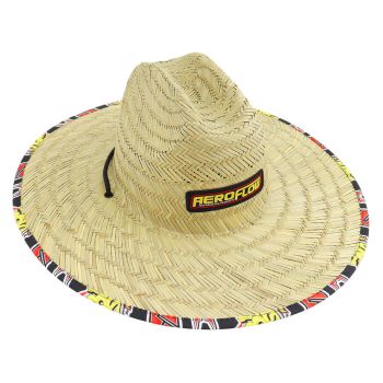Aeroflow Straw Hat with Draw String Cord Logo on Front with Boosted Xpro and XTR Underneath AF99-3014