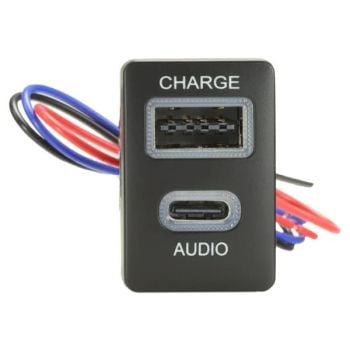Aerpro APUSBTO7 USB-C Passthrough & USB Charge Socket fits Toyota 21mm x 32mm