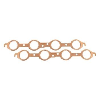 Aeroflow Round Port Copper Embossed Exhaust Gaskets fits GM LS Pair 1.750" Round Port Size AF1854-1004