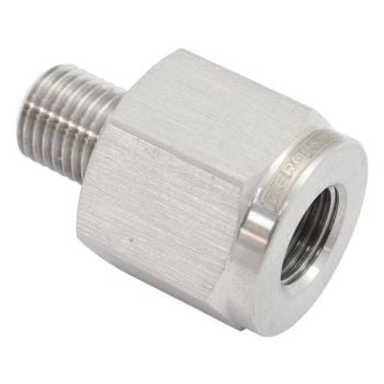 Aeroflow 3/8"-24 Male Reducer to Female Inverted Flare M10 x 1.00 Stainless Steel fits Brake Master Cylinders AF391-03-M10SS