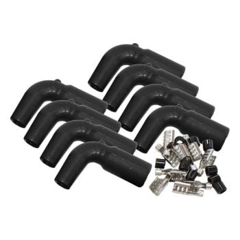Aeroflow Xpro Silicone 90 GM LS Coil Boots & Terminals Black 8pk AF4030-3303-8