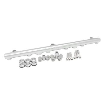 Aeroflow Nissan RB25 Billet EFI Fuel Rail Silver fits 14mm 3/4" Length and Short or 3/4" Fuel Injectors -8ORB Ports AF64-2210S