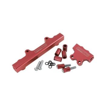 Aeroflow AF64-2213R Billet EFI Fuel Rails Red suit 14mm Full Length Fuel Injectors fits Mazda Series 45 13B