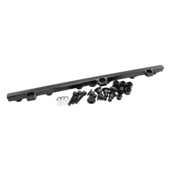Aeroflow Toyota 2JZ-GE Billet EFI Fuel Rail Black fits 14mm Short & 3/4" Length Fuel Injectors -8ORB End Ports with -6ORB Middle Port AF64-2260BLK