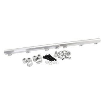 Aeroflow Toyota 2JZ-GE Billet EFI Fuel Rail Silver fits 14mmShort & 3/4" Length Fuel Injectors -8ORB Ports AF64-2260S