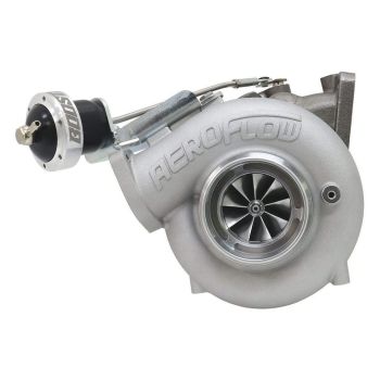 Aeroflow Boosted 5858 Mitsubishi Evo 4-9 4G63 Bolt On Internal Wastegate Turbocharger 550HP Natural Cast Finish Mitsubishi 4 Bolt Inlet Flange Mitsubishi 5-Bolt Exhaust Flange AF8005-3900