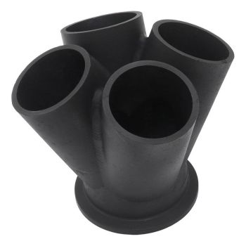 Aeroflow 4 into 1 Round Turbo Merge Collector with 1-1/2" Tube Size V-Band Flange No Wastegate Hole Cast 304 fits Boosted 4849 to 6862 V-Band Flange AF8300-2001