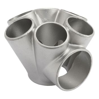 Aeroflow 6 into 1 Round Turbo Merge Collector V-Band Flange 50mm Wastegate Hole Cast 304 fits Boosted 4849 to 6862 V-Band Flange AF8307-4000