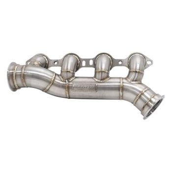 Aeroflow GM LS Passenger Side Single Turbo Stainless Steel Manifold 3" V-Bands fits GM LS Cross Over Turbo Manifold AF8400-1005