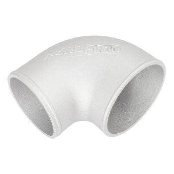 Aeroflow Tight Radius Reducer Cast 90 Degree Elbow Natural Finish 3-1/2" 89mm to 3" 76mm Outside Diameter AF8803-350-300